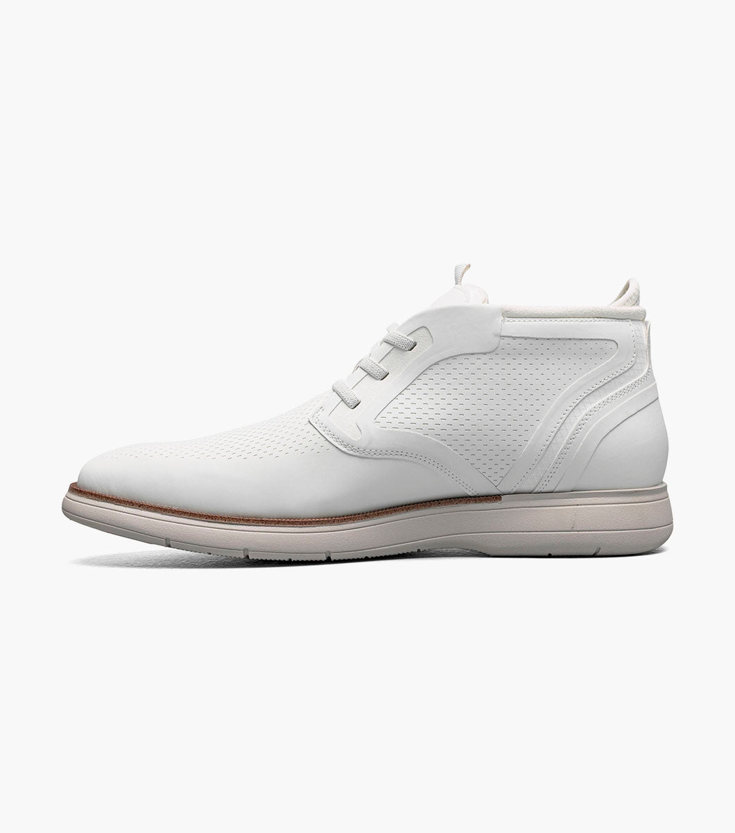 Stacy Adams Eastmont Plain Toe Elastic Lace Chukka Boot Clearance Men’s Shoes - White