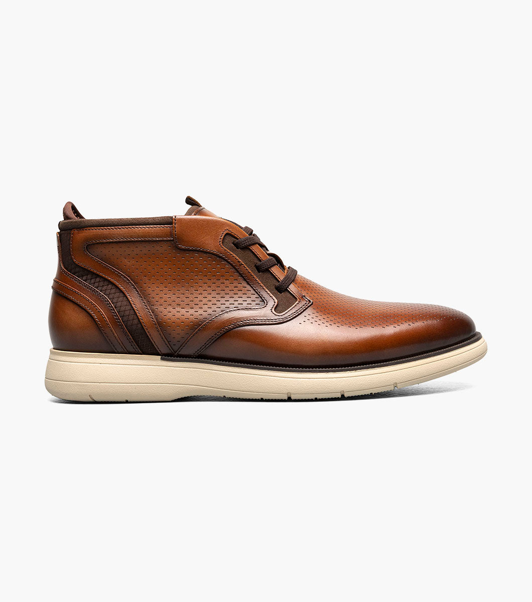 Stacy Adams Eastmont Plain Toe Elastic Lace Chukka Boot Clearance Men’s Shoes - Cognac