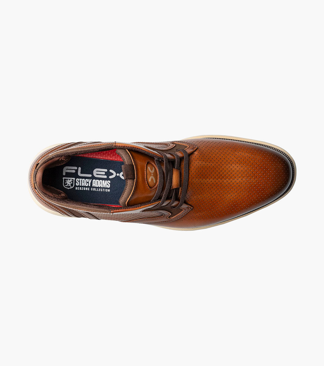Stacy Adams Eastmont Plain Toe Elastic Lace Chukka Boot Clearance Men’s Shoes - Cognac