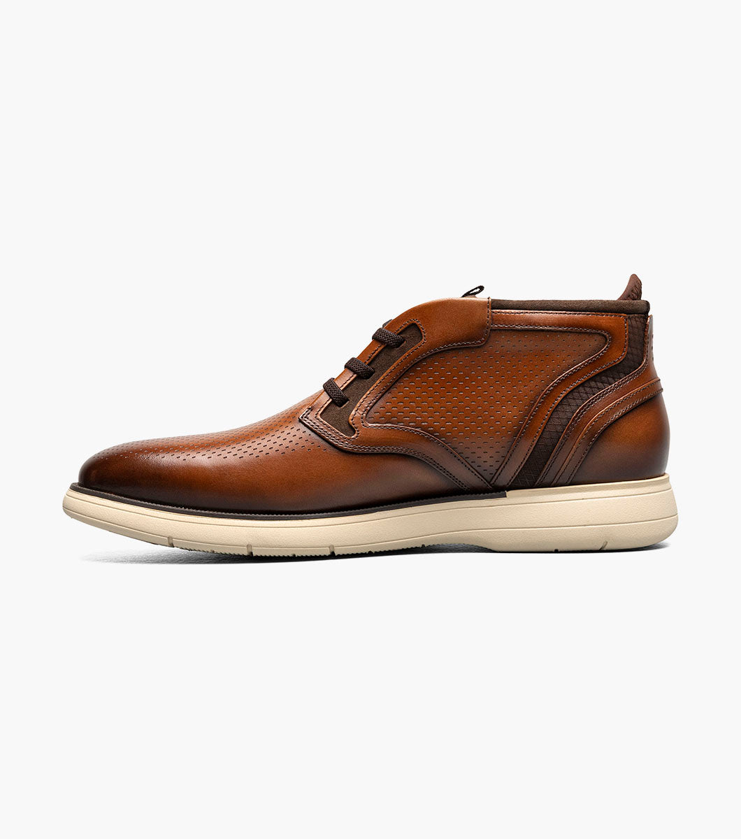 Stacy Adams Eastmont Plain Toe Elastic Lace Chukka Boot Clearance Men’s Shoes - Cognac