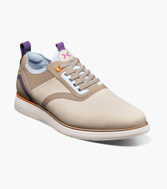 Stacy Adams Everidge Plain Toe Elastic Lace Up Men’s Casual Shoes - Cream Multi