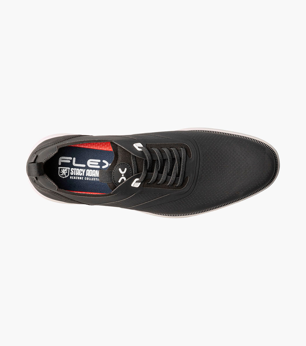 Stacy Adams Everidge Plain Toe Elastic Lace Up Men’s Casual Shoes - Black
