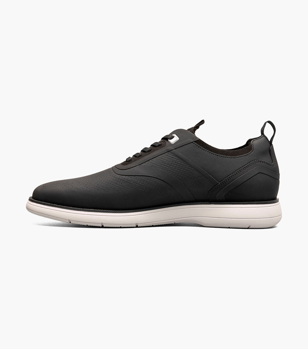 Stacy Adams Everidge Plain Toe Elastic Lace Up Men’s Casual Shoes - Black