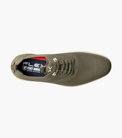 Stacy Adams Everidge Plain Toe Elastic Lace Up Men’s Casual Shoes - Olive
