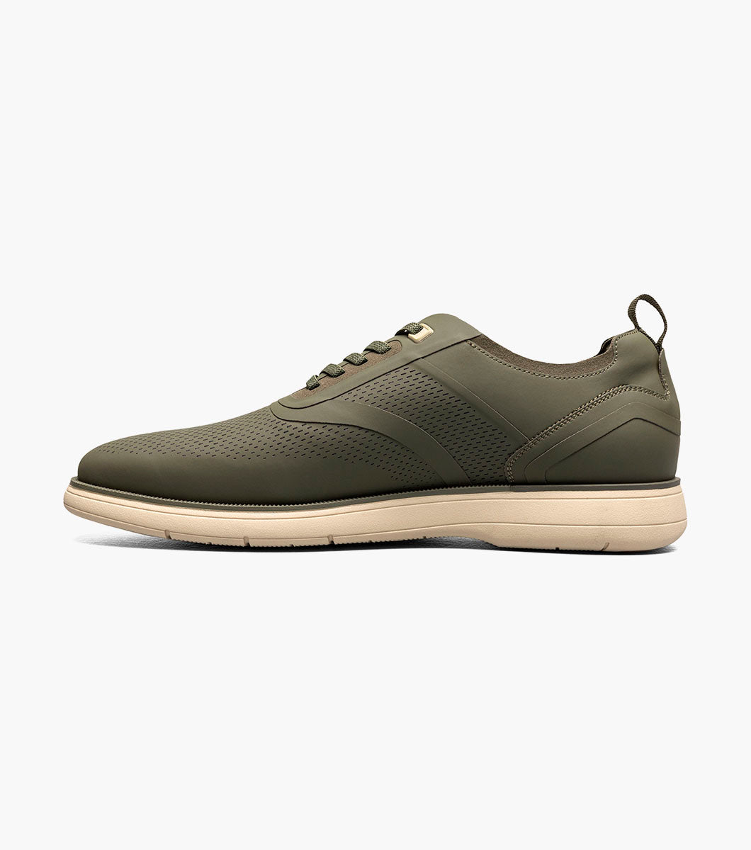 Stacy Adams Everidge Plain Toe Elastic Lace Up Men’s Casual Shoes - Olive