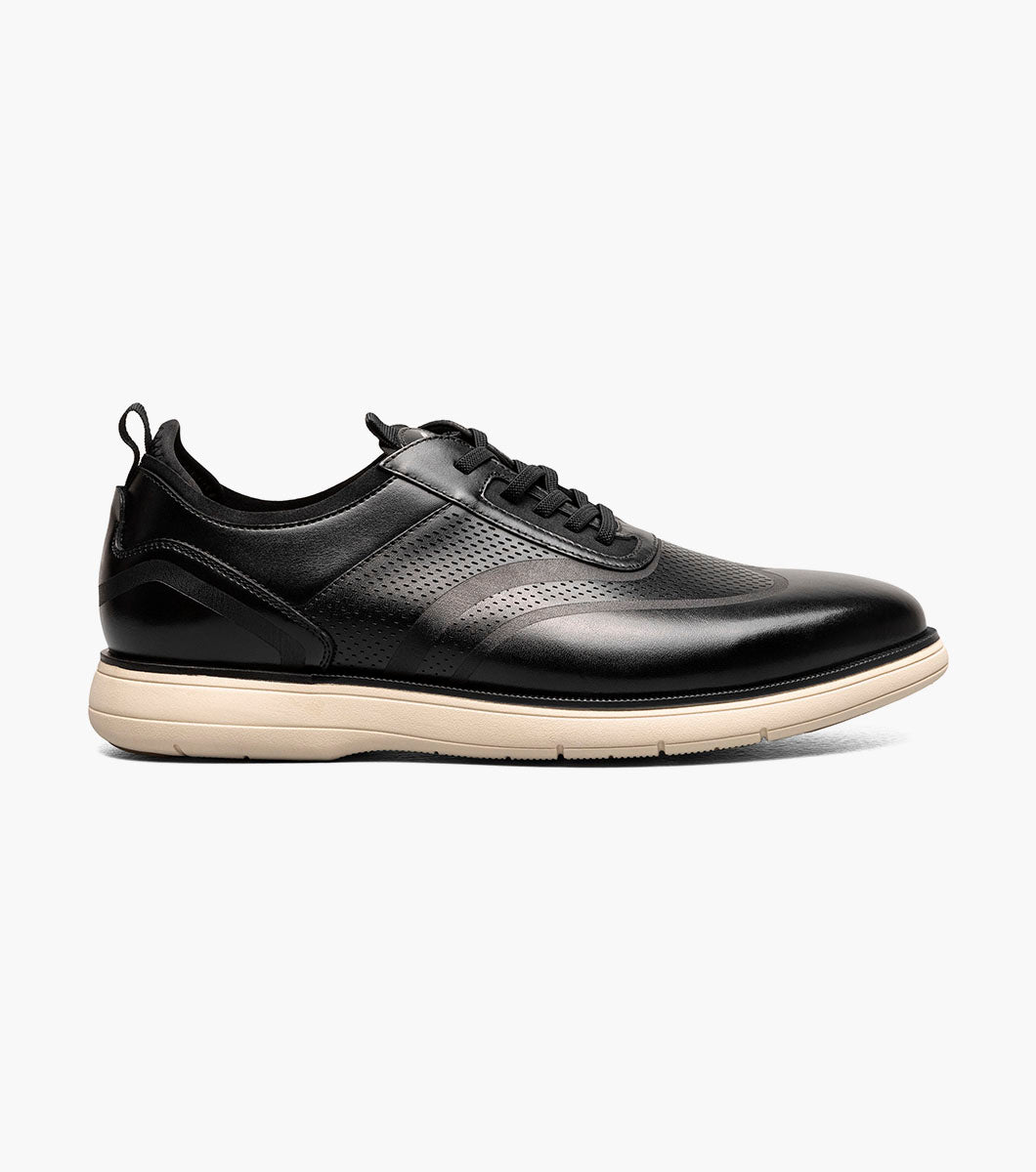 Stacy Adams Edgewood Wingtip Elastic Lace Up Men’s Casual Shoes - Black