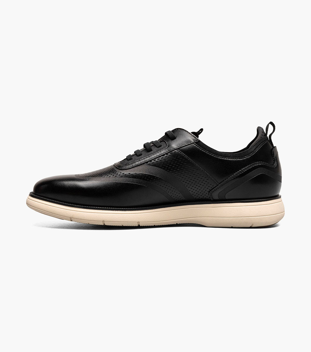 Stacy Adams Edgewood Wingtip Elastic Lace Up Men’s Casual Shoes - Black