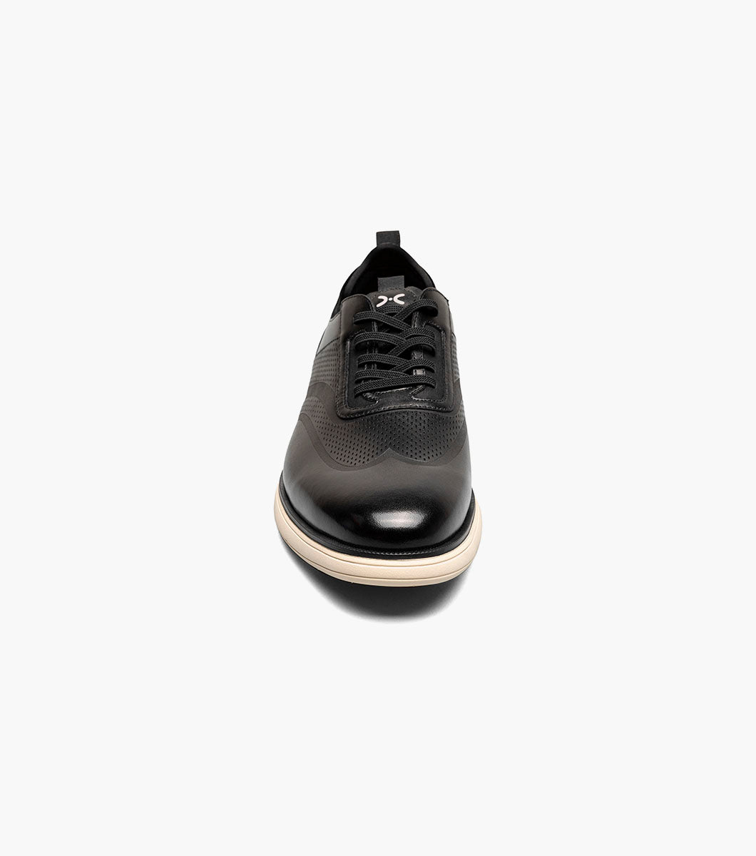 Stacy Adams Edgewood Wingtip Elastic Lace Up Men’s Casual Shoes - Black
