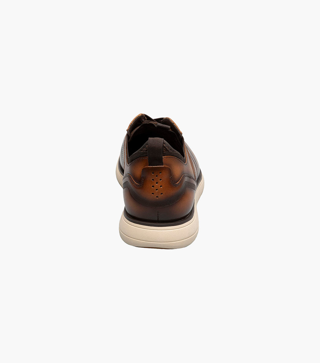Stacy Adams Edgewood Wingtip Elastic Lace Up Men’s Casual Shoes - Cognac