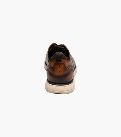Stacy Adams Edgewood Wingtip Elastic Lace Up Men’s Casual Shoes - Cognac