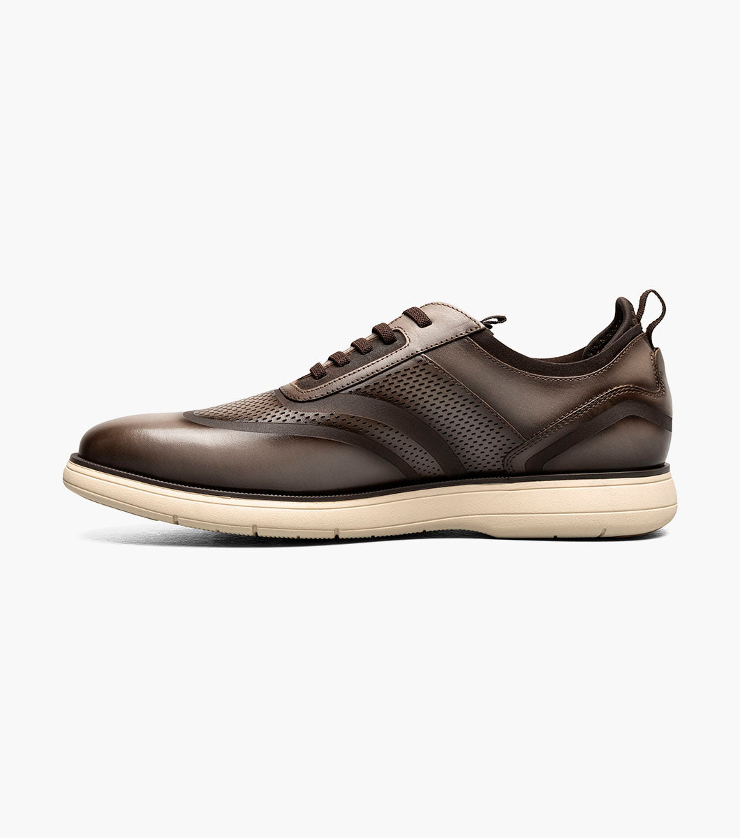 Stacy Adams Edgewood Wingtip Elastic Lace Up Men’s Casual Shoes - Taupe