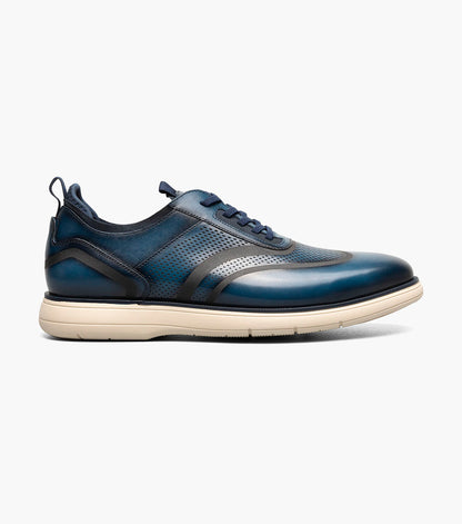 Stacy Adams Edgewood Wingtip Elastic Lace Up Men’s Casual Shoes - Blue