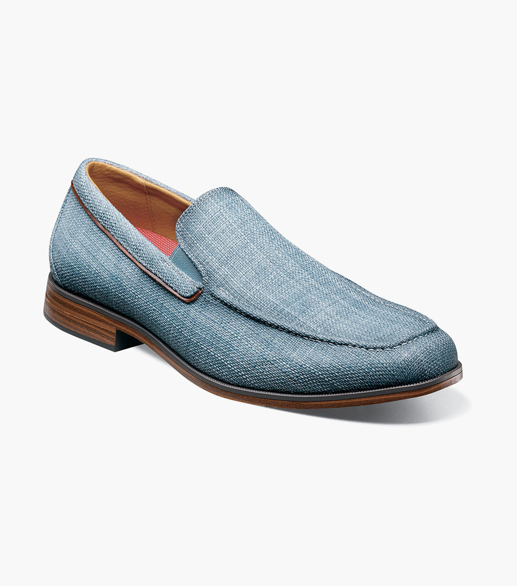 Stacy Adams Ridgely Moc Toe Slip On Men’s Loafers & Slip Ons - Navy