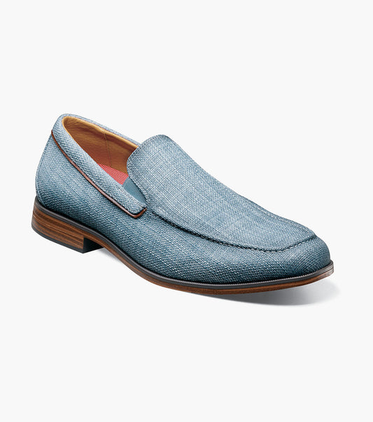 Stacy Adams Ridgely Moc Toe Slip On Men’s Loafers & Slip Ons - Navy