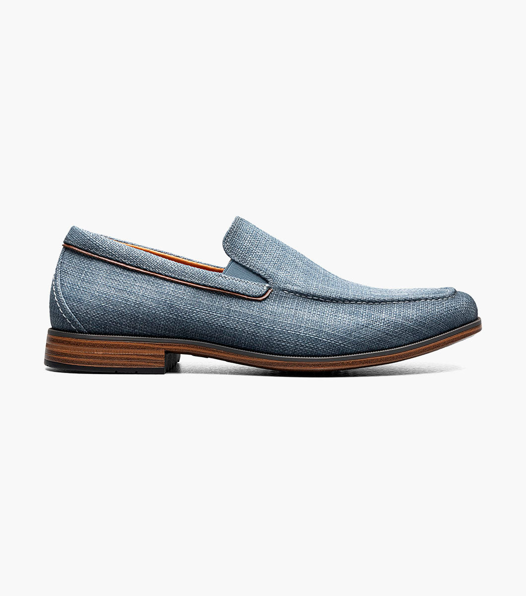 Stacy Adams Ridgely Moc Toe Slip On Men’s Loafers & Slip Ons - Navy