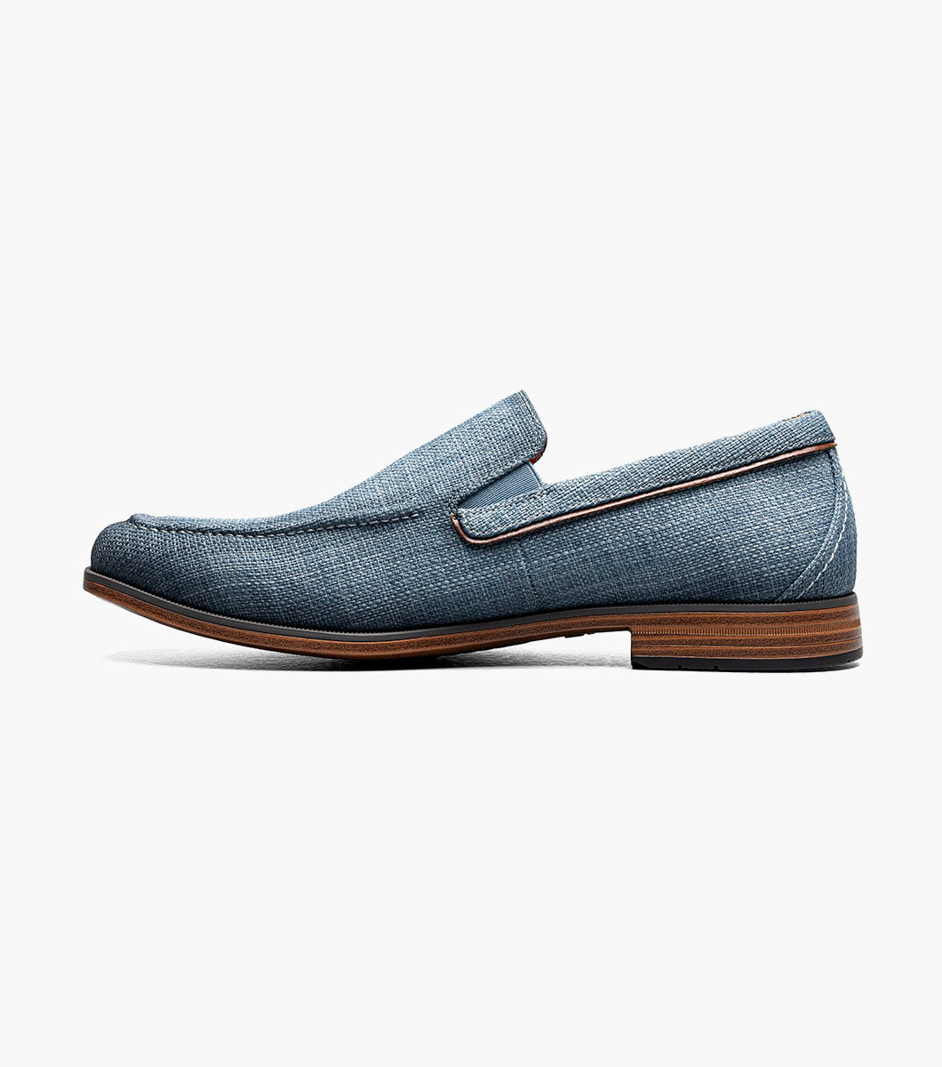 Stacy Adams Ridgely Moc Toe Slip On Men’s Loafers & Slip Ons - Navy