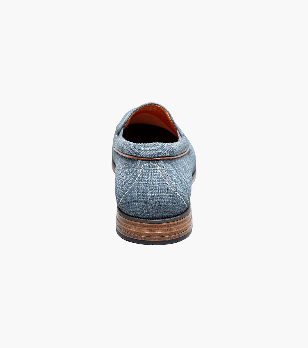 Stacy Adams Ridgely Moc Toe Slip On Men’s Loafers & Slip Ons - Navy