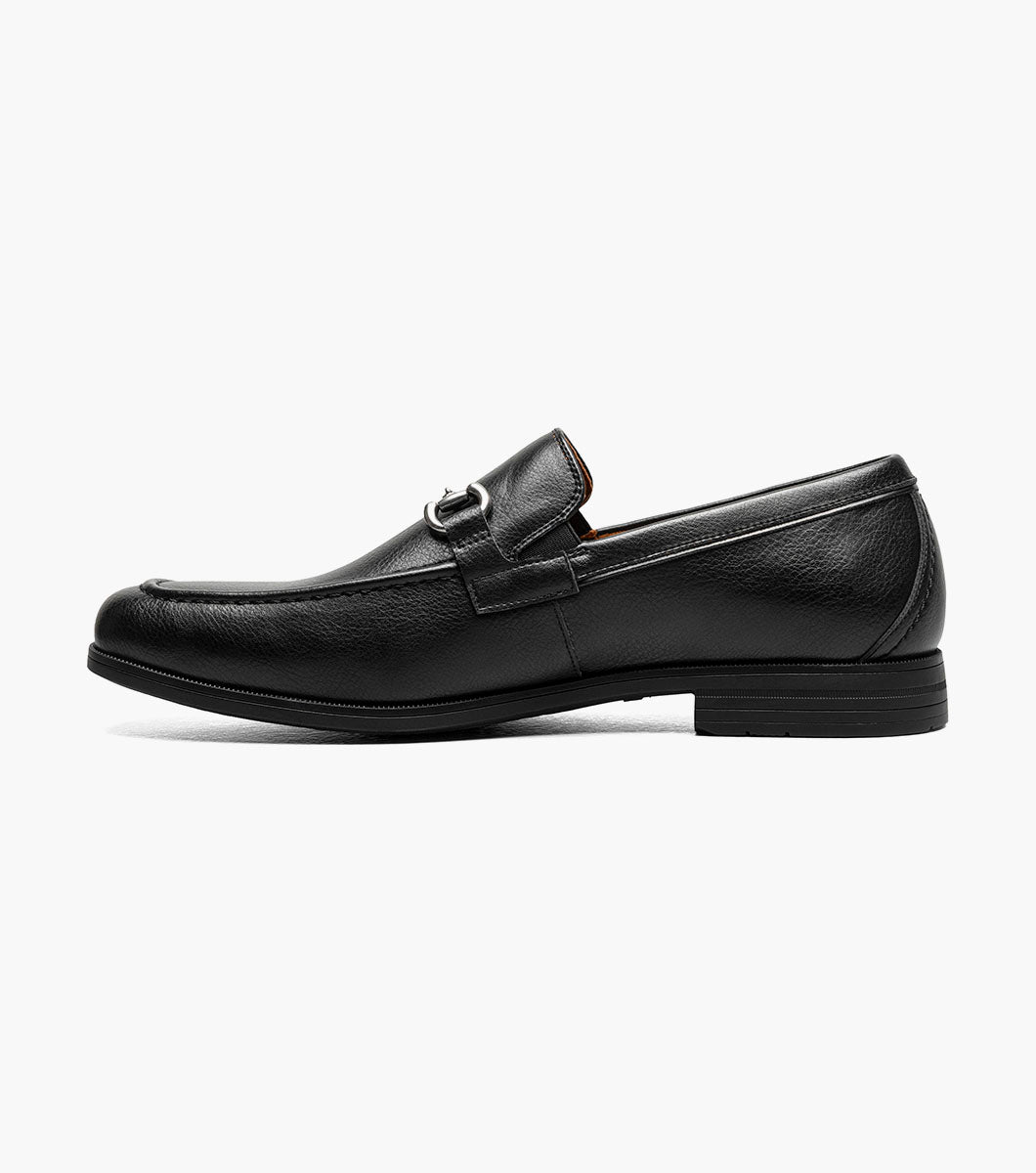 Stacy Adams Richmont Moc Toe Bit Slip On Men’s Dress Shoes - Black Tumbled