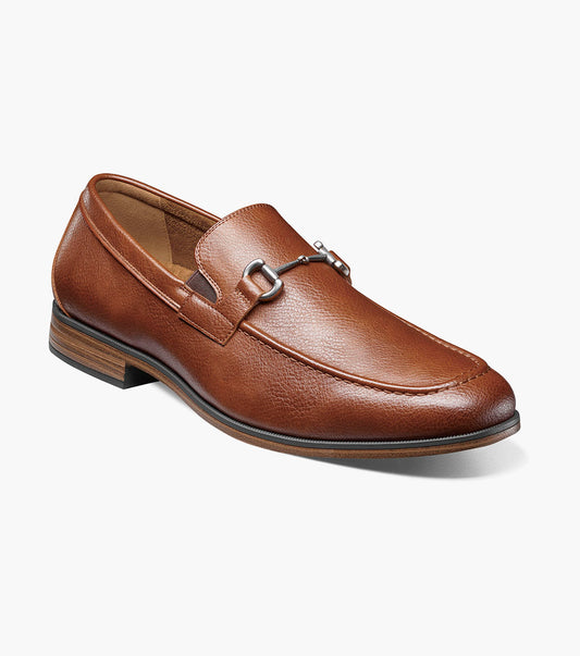 Stacy Adams Richmont Moc Toe Bit Slip On Men’s Dress Shoes - Cognac Tumbled
