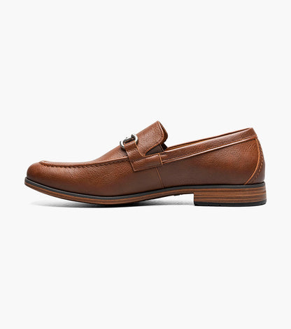 Stacy Adams Richmont Moc Toe Bit Slip On Men’s Dress Shoes - Cognac Tumbled