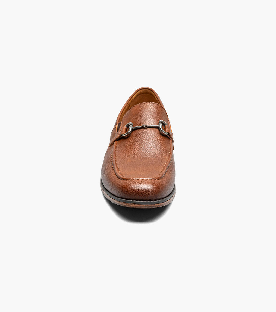Stacy Adams Richmont Moc Toe Bit Slip On Men’s Dress Shoes - Cognac Tumbled