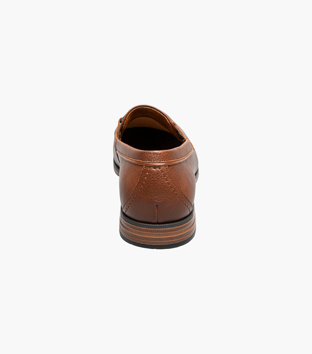 Stacy Adams Richmont Moc Toe Bit Slip On Men’s Dress Shoes - Cognac Tumbled
