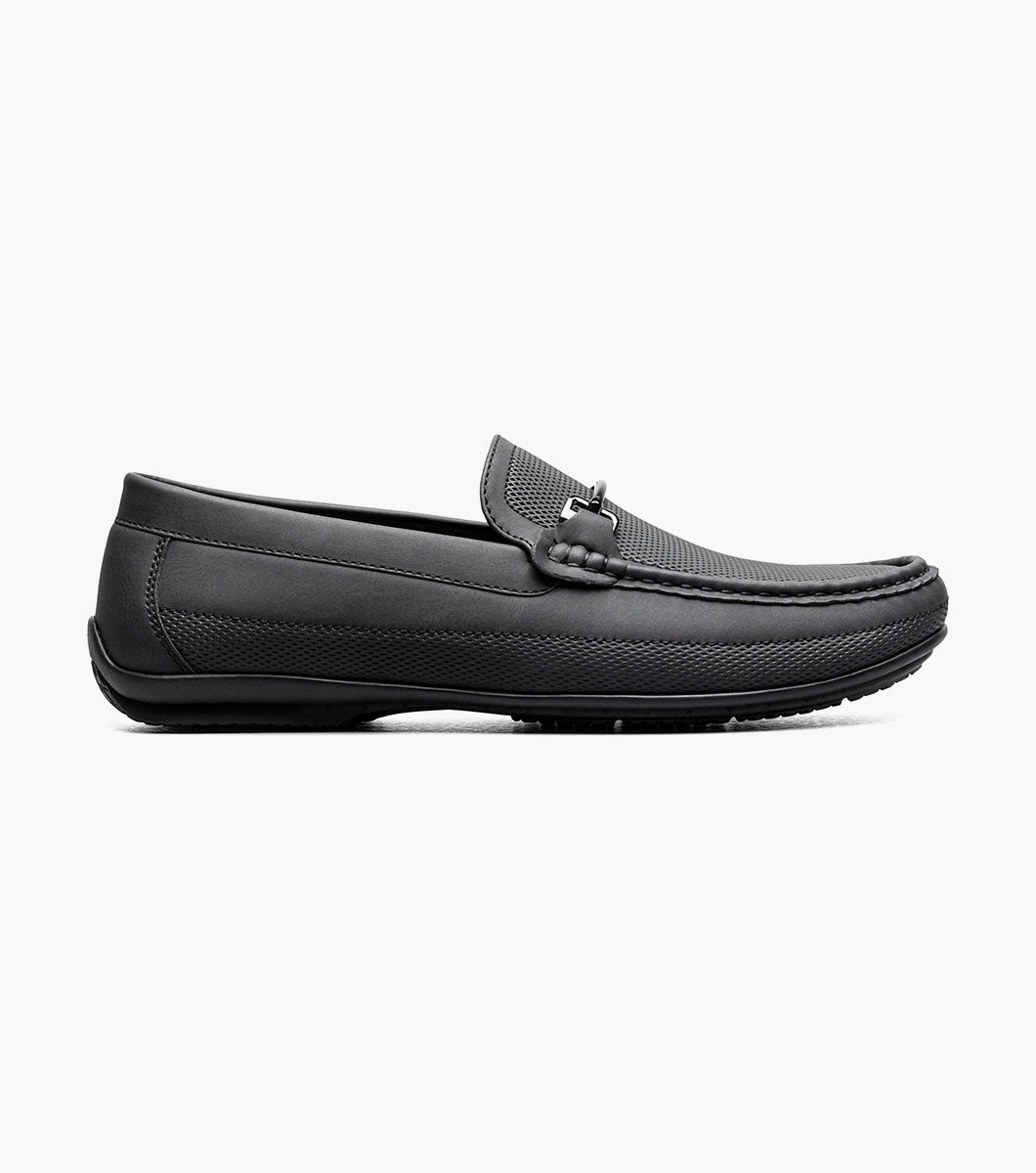 Stacy Adams Colton Moc Toe Bit Slip On Men’s Loafers & Slip Ons - Black