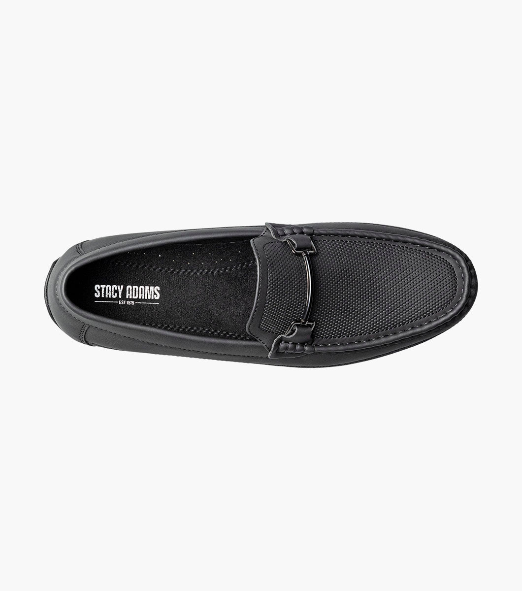 Stacy Adams Colton Moc Toe Bit Slip On Men’s Loafers & Slip Ons - Black