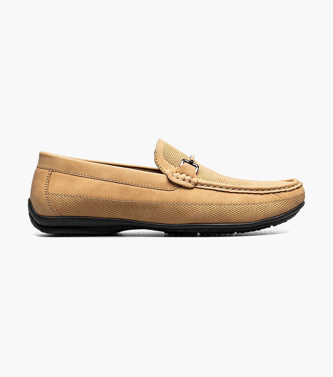 Stacy Adams Colton Moc Toe Bit Slip On Men’s Loafers & Slip Ons - Khaki