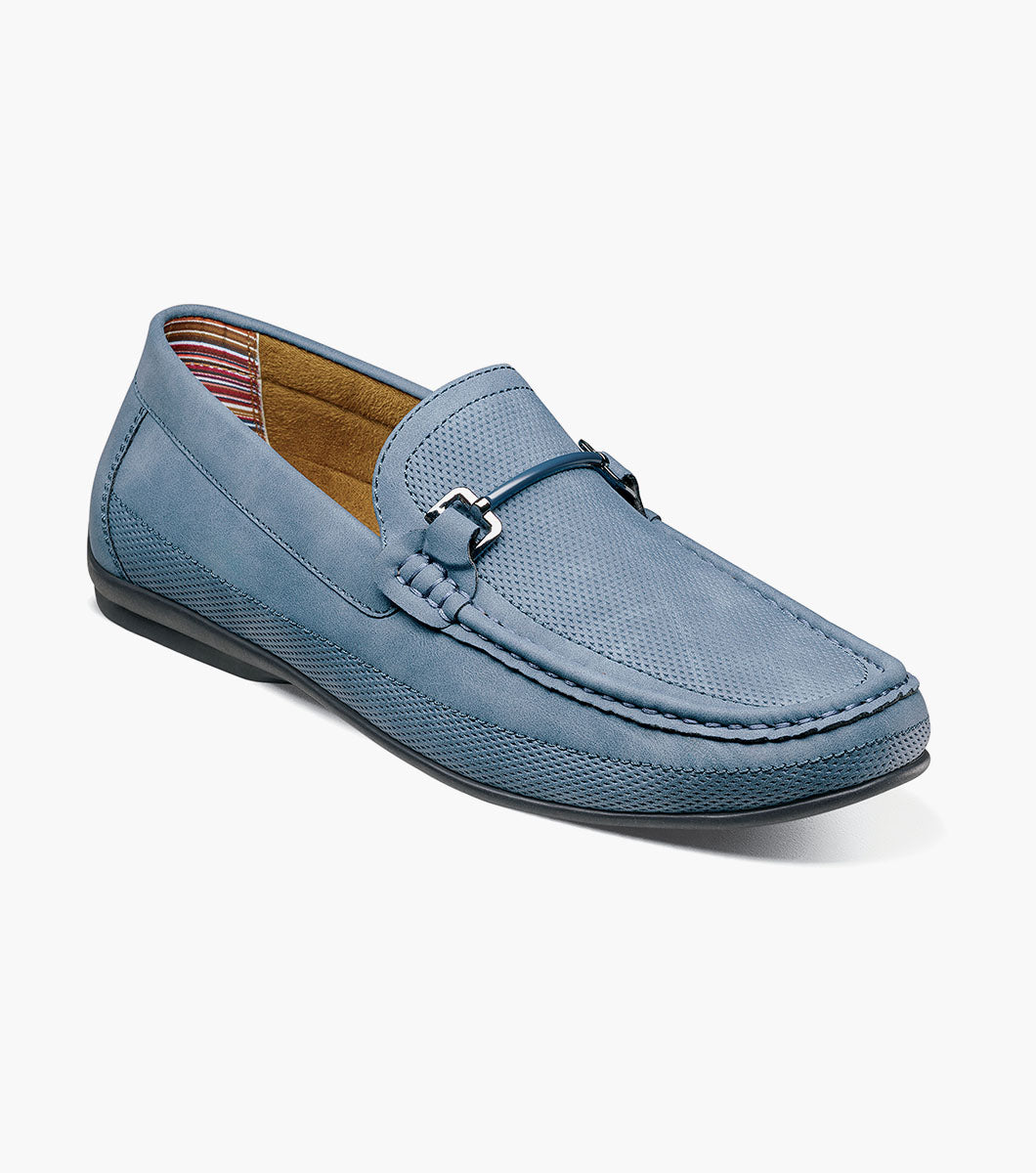 Stacy Adams Colton Moc Toe Bit Slip On Men’s Loafers & Slip Ons - Navy