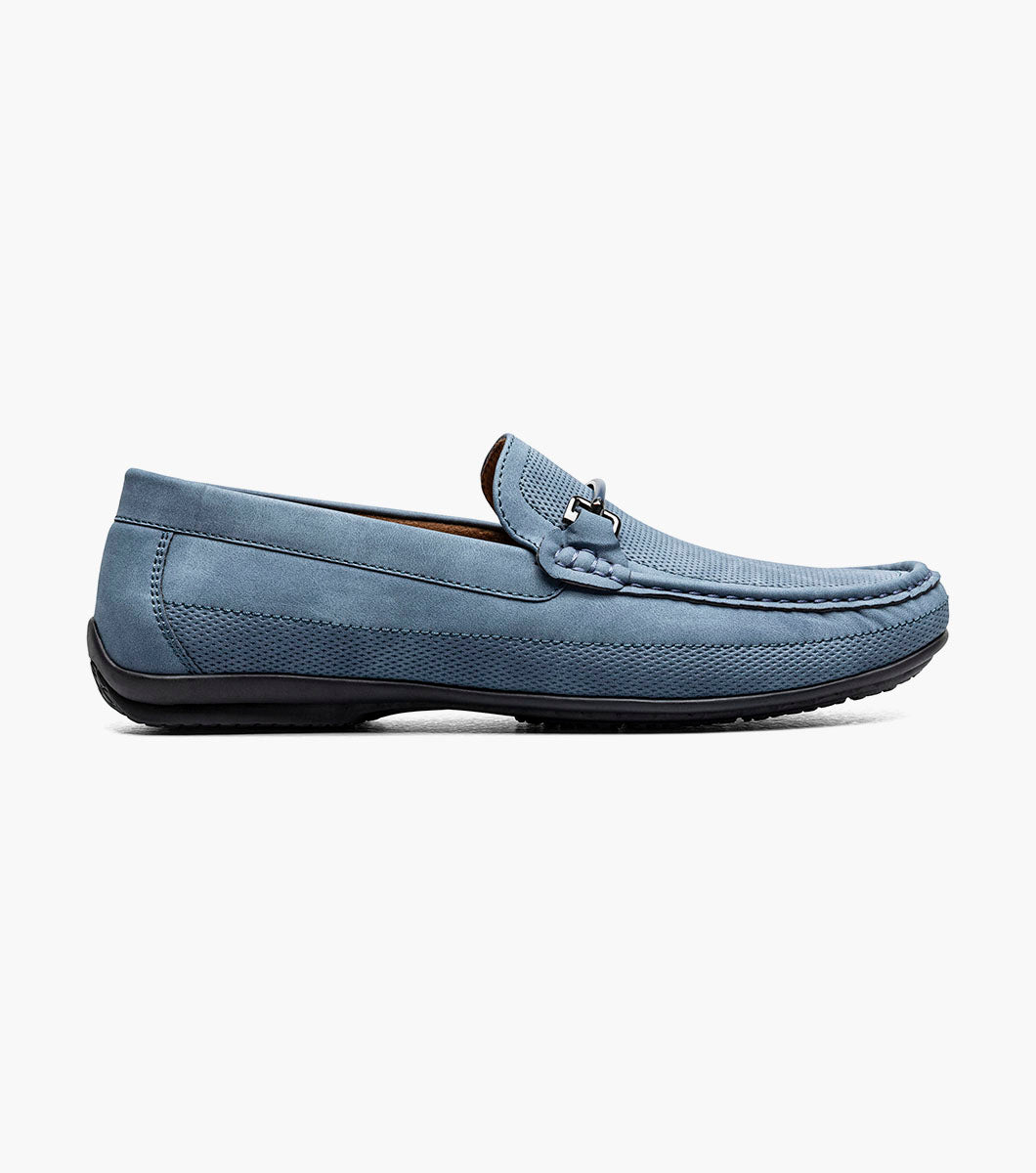 Stacy Adams Colton Moc Toe Bit Slip On Men’s Loafers & Slip Ons - Navy