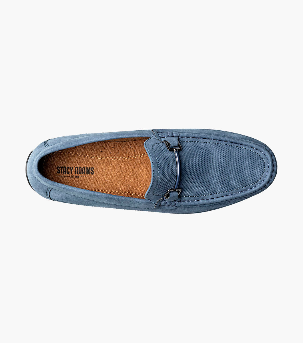 Stacy Adams Colton Moc Toe Bit Slip On Men’s Loafers & Slip Ons - Navy