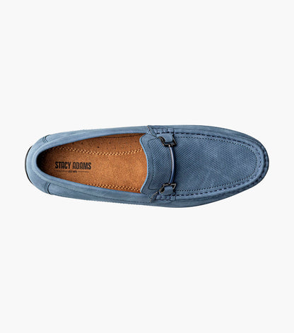 Stacy Adams Colton Moc Toe Bit Slip On Men’s Loafers & Slip Ons - Navy