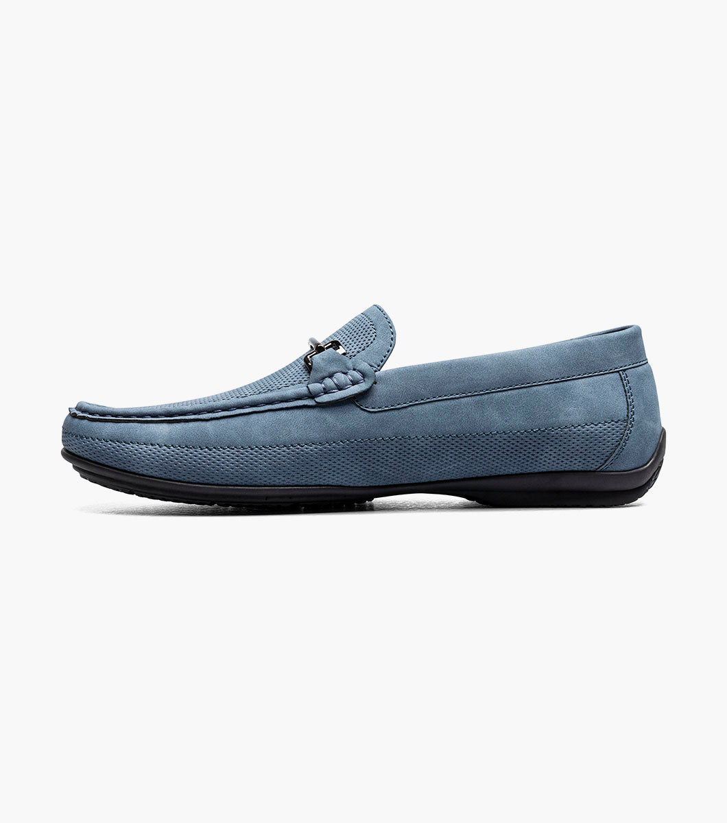 Stacy Adams Colton Moc Toe Bit Slip On Men’s Loafers & Slip Ons - Navy