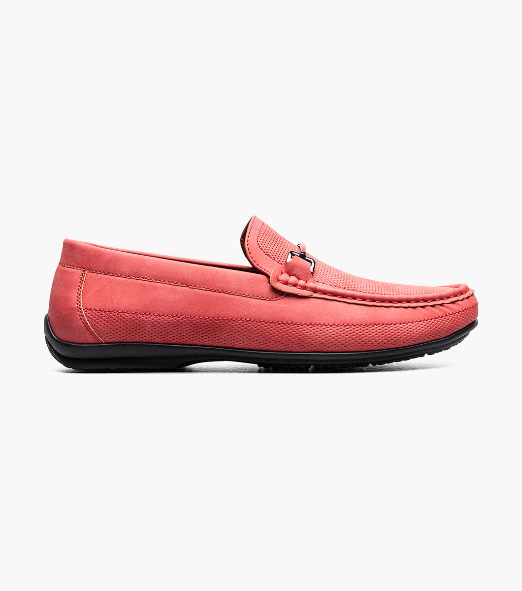 Stacy Adams Colton Moc Toe Bit Slip On Men’s Loafers & Slip Ons - Red