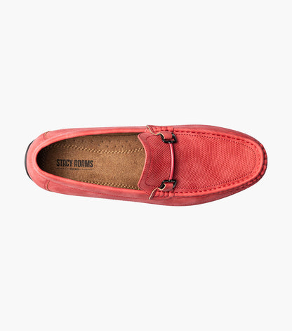 Stacy Adams Colton Moc Toe Bit Slip On Men’s Loafers & Slip Ons - Red