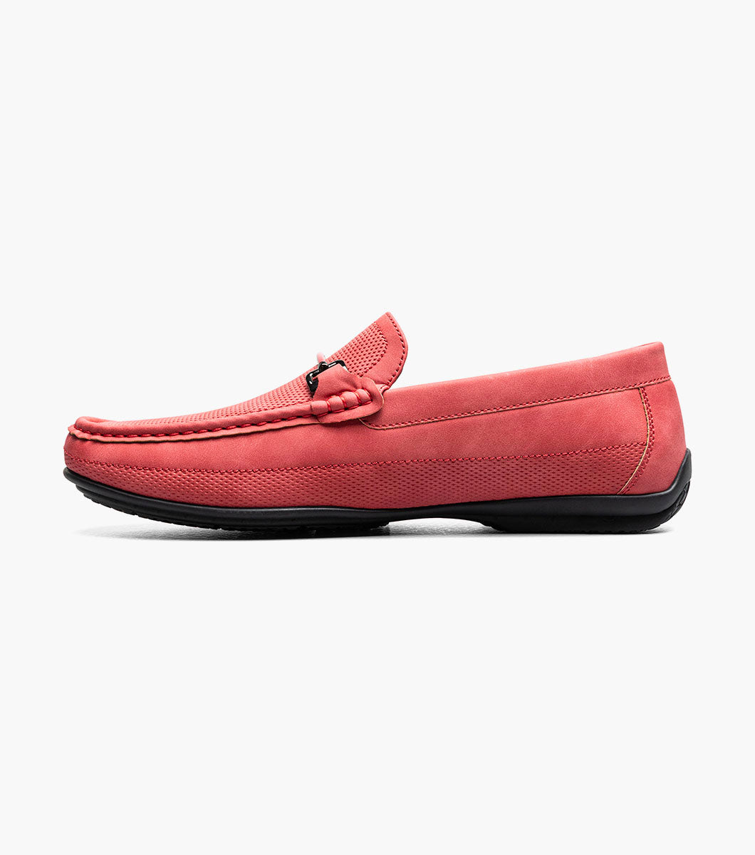 Stacy Adams Colton Moc Toe Bit Slip On Men’s Loafers & Slip Ons - Red