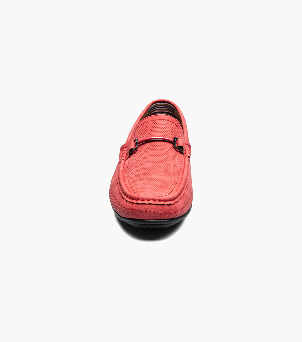 Stacy Adams Colton Moc Toe Bit Slip On Men’s Loafers & Slip Ons - Red