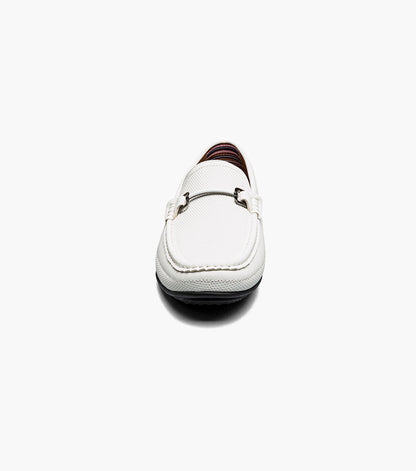 Stacy Adams Colton Moc Toe Bit Slip On Men’s Loafers & Slip Ons - White