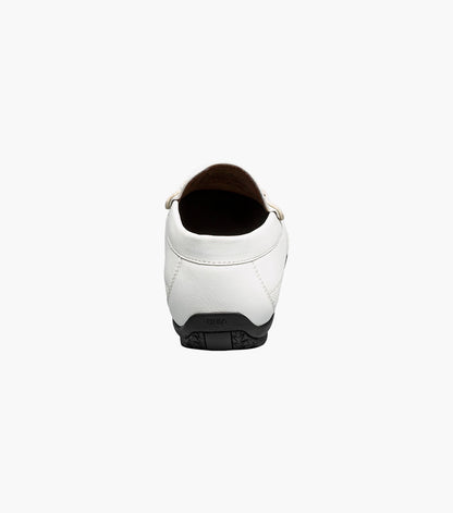 Stacy Adams Colton Moc Toe Bit Slip On Men’s Loafers & Slip Ons - White