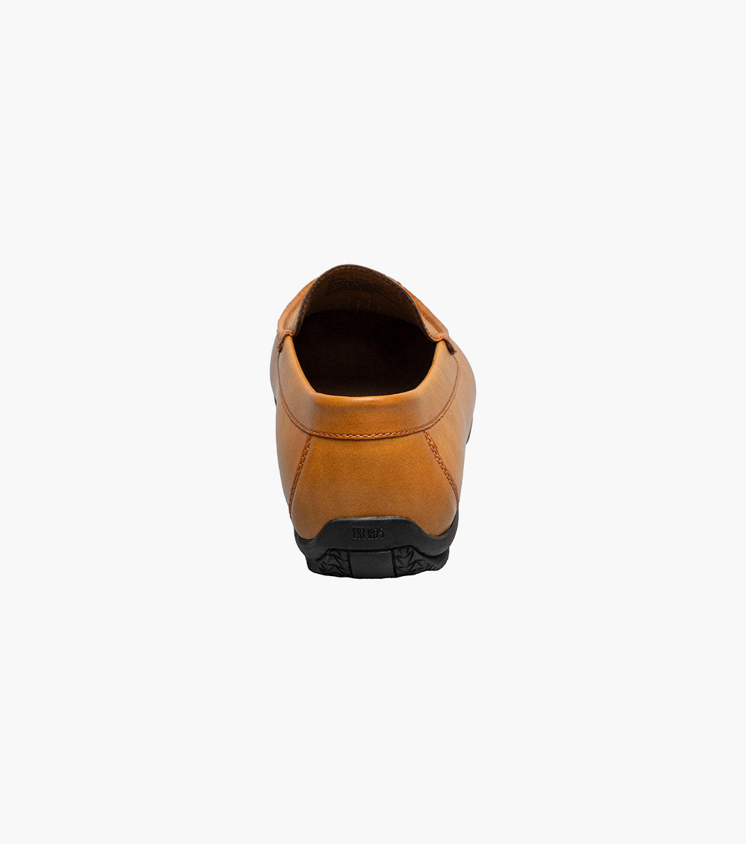 Stacy Adams Conroy Moc Toe Perf Slip On Men’s Dress Shoes - Tan