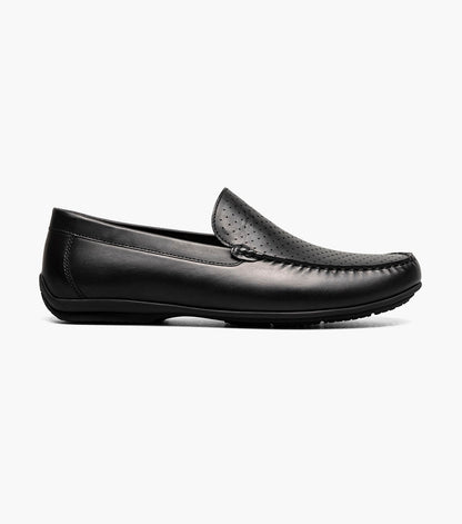 Stacy Adams Conroy Moc Toe Perf Slip On Men’s Dress Shoes - Black