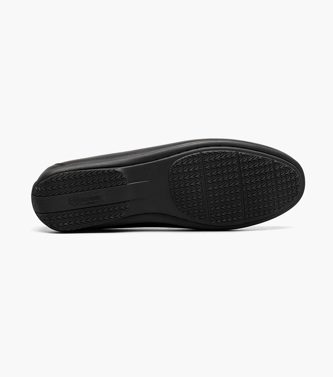 Stacy Adams Conroy Moc Toe Perf Slip On Men’s Dress Shoes - Black