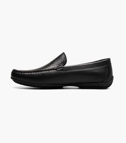 Stacy Adams Conroy Moc Toe Perf Slip On Men’s Dress Shoes - Black