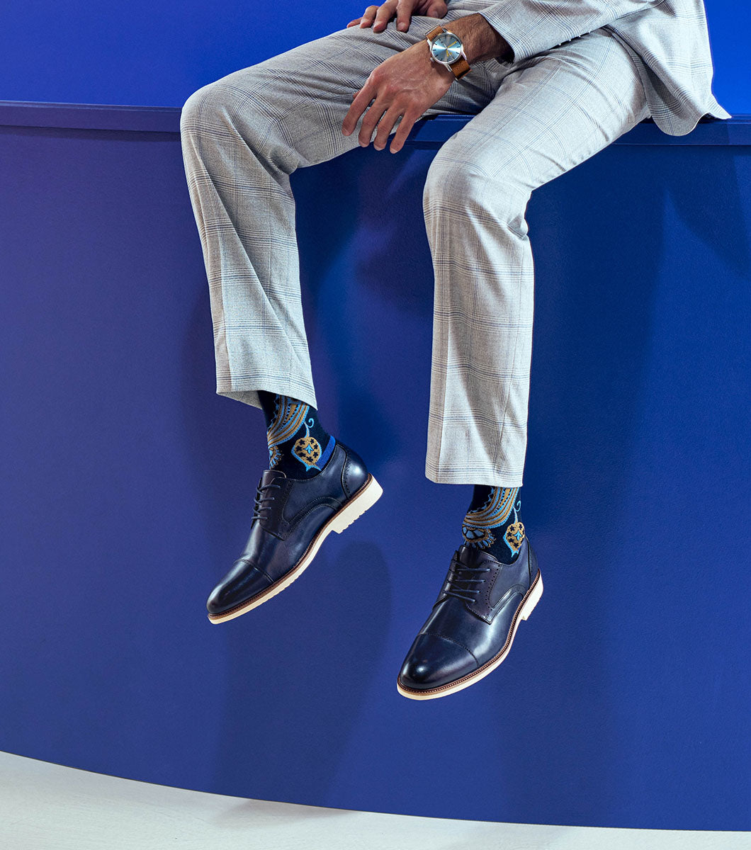 Stacy Adams Wesbridge Cap Toe Oxford Men’s Dress Shoes - Navy
