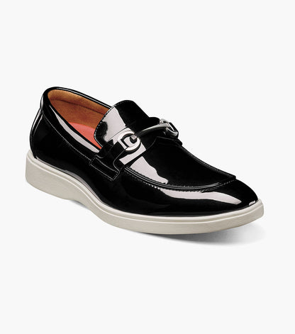 Stacy Adams Slayton Moc Toe Bit Slip On Men’s Dress Shoes - Black Patent