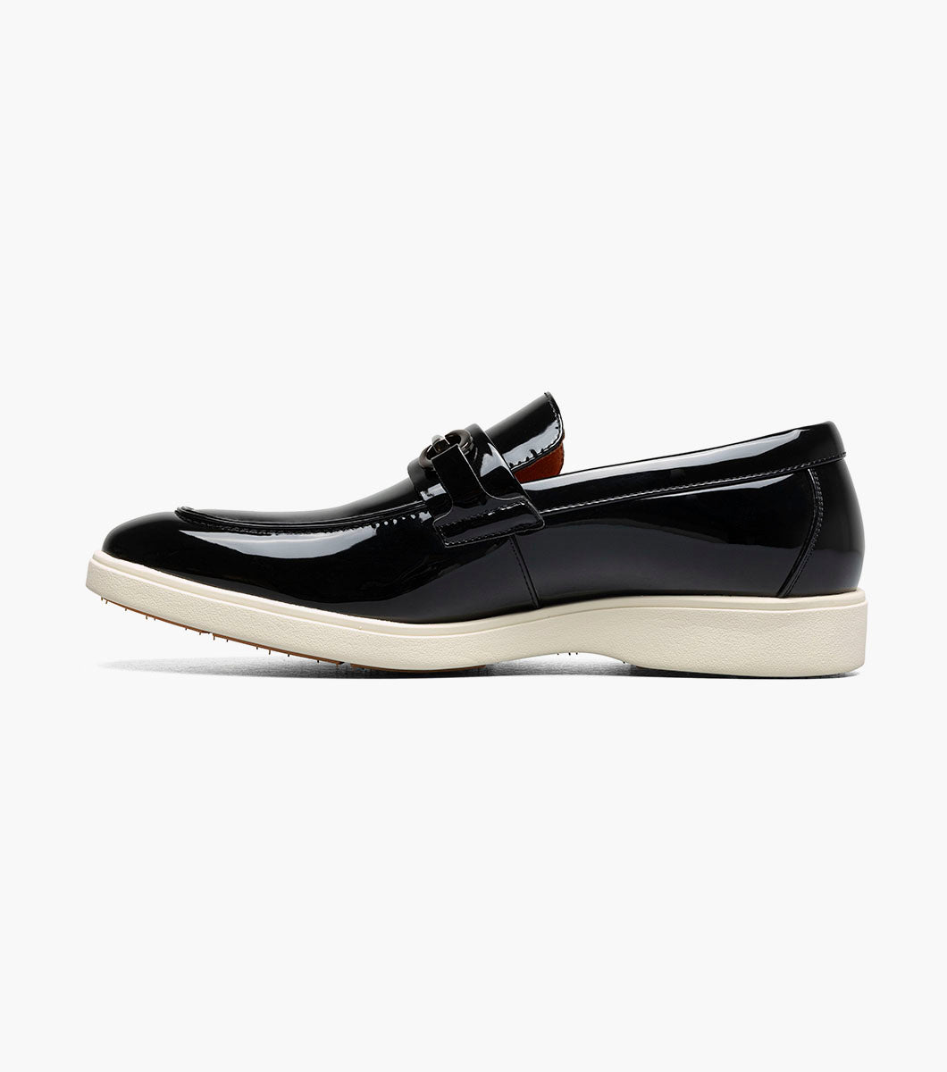 Stacy Adams Slayton Moc Toe Bit Slip On Men’s Dress Shoes - Black Patent