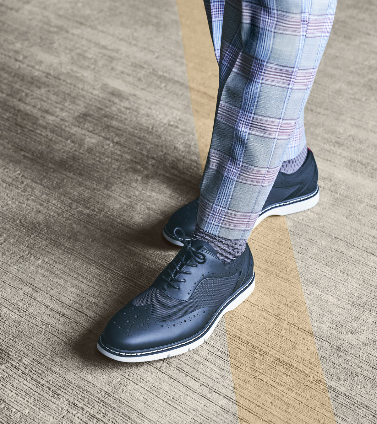 Stacy Adams Summit Wingtip Lace Up Men’s Casual Shoes - Navy