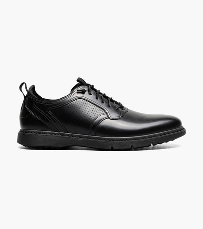 Stacy Adams Score Plain Toe Elastic Lace Up Men’s Casual Shoes - Black Smooth