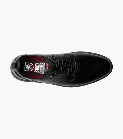 Stacy Adams Score Plain Toe Elastic Lace Up Men’s Casual Shoes - Black Smooth